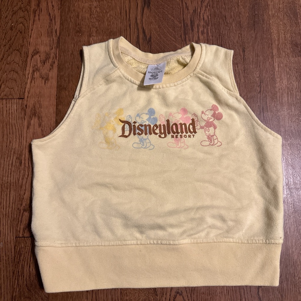 Disneyland yellow cropped tank top/ vest
